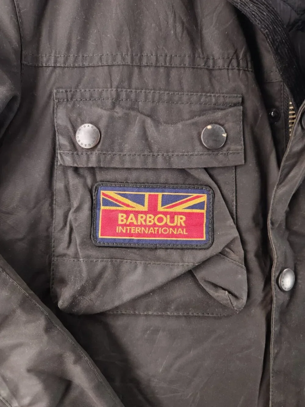 Barbour SURTEES International Medium Gray Insulated Winter Wax Jacket Men Biker
